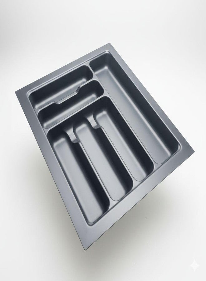 LEVON Cutlery Tray for Kitchen Drawer | Multipurpose Modular Organizer for Cutlery, Stationery & Tools | Adjustable Kitchen Drawer Basket for Spoons, Forks, Knives & Utensils (15x19 Inch, Dark Grey) - Image 4